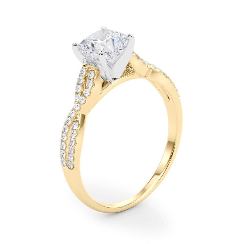 Infinity Engagement Ring, style 84274, Angle view in yellow gold