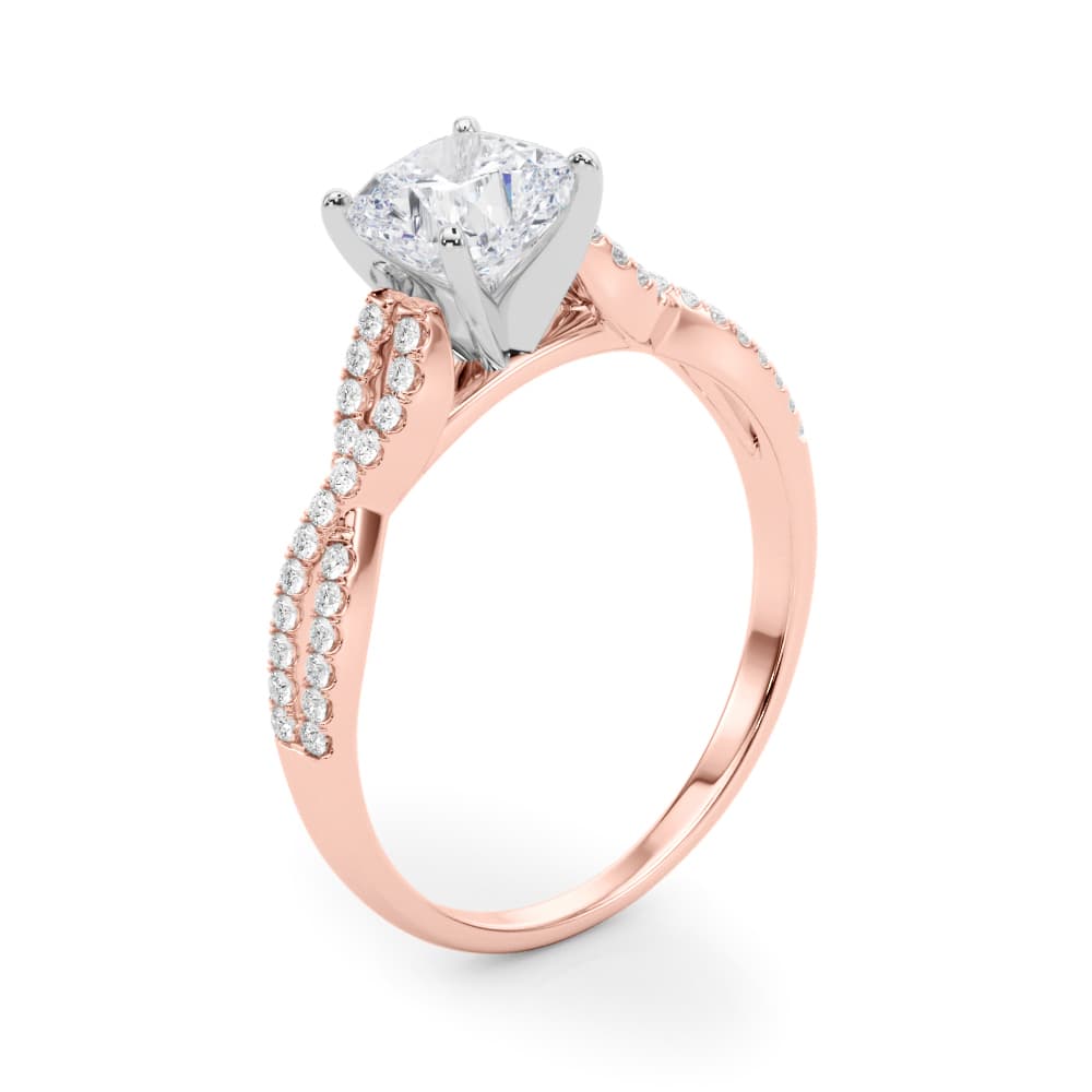 Infinity Engagement Ring, style 84274, Angle view in rose gold