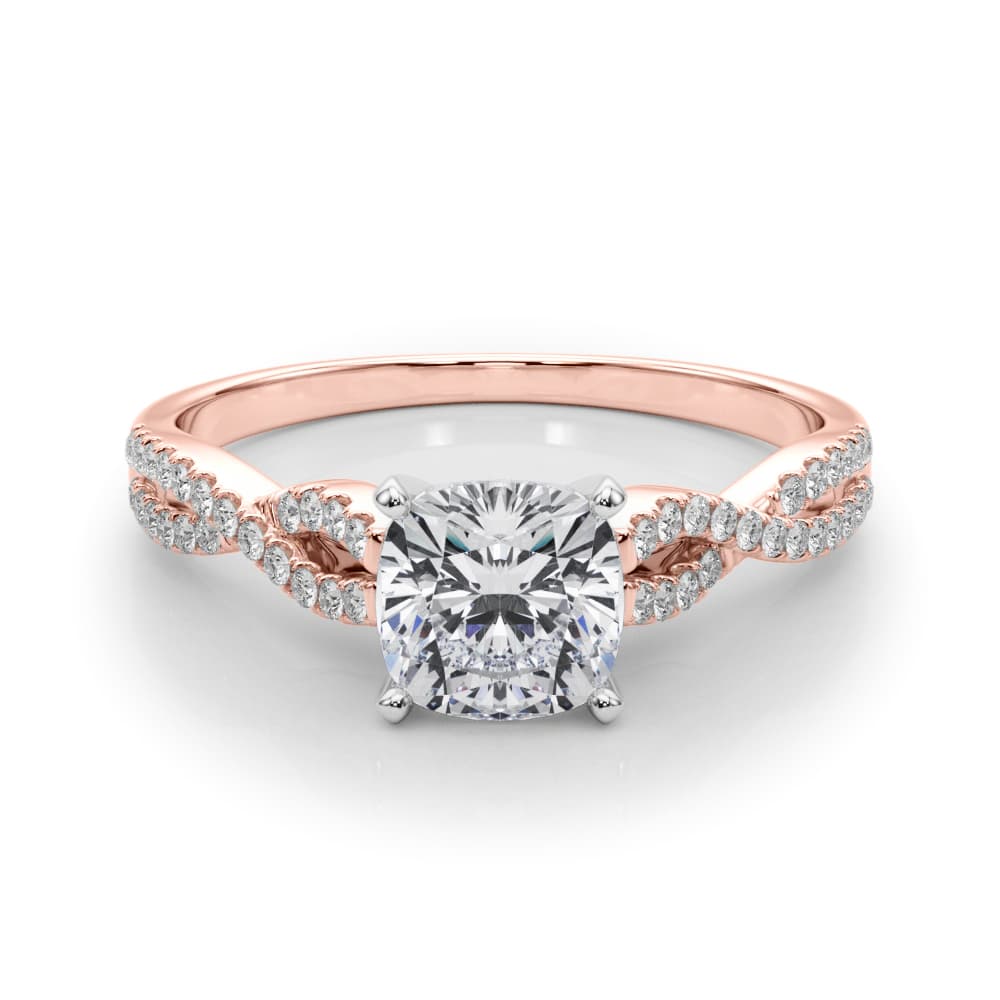 Infinity Engagement Ring, style 84274, On hand view in rose gold