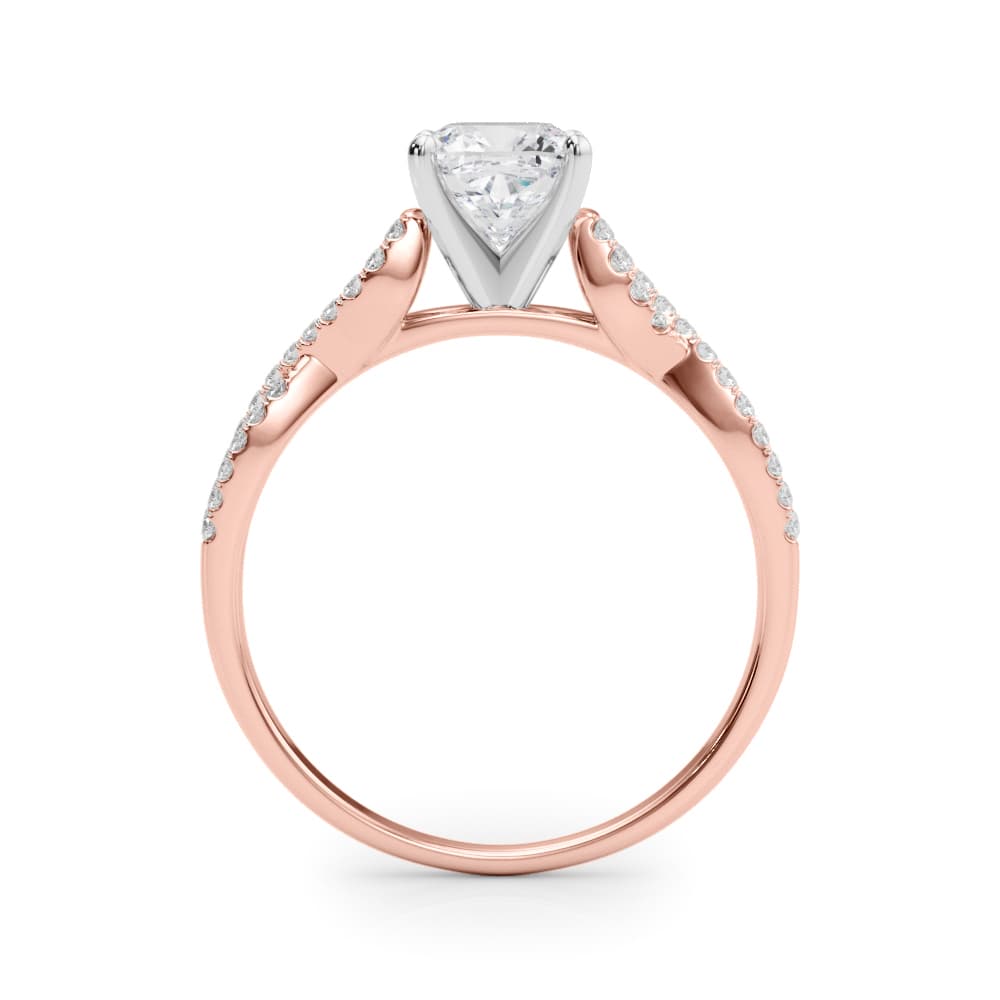 Infinity Engagement Ring, style 84274, Side view in rose gold