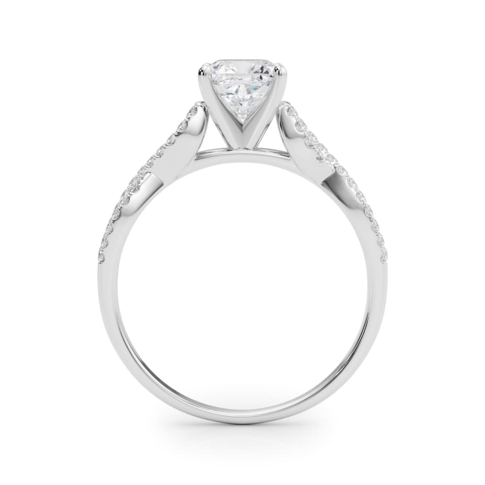 Infinity Engagement Ring, style 84274, Side view in white gold or platinum