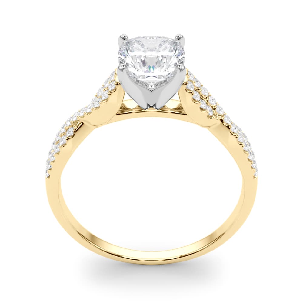 Infinity Engagement Ring, style 84274, Top view in yellow gold