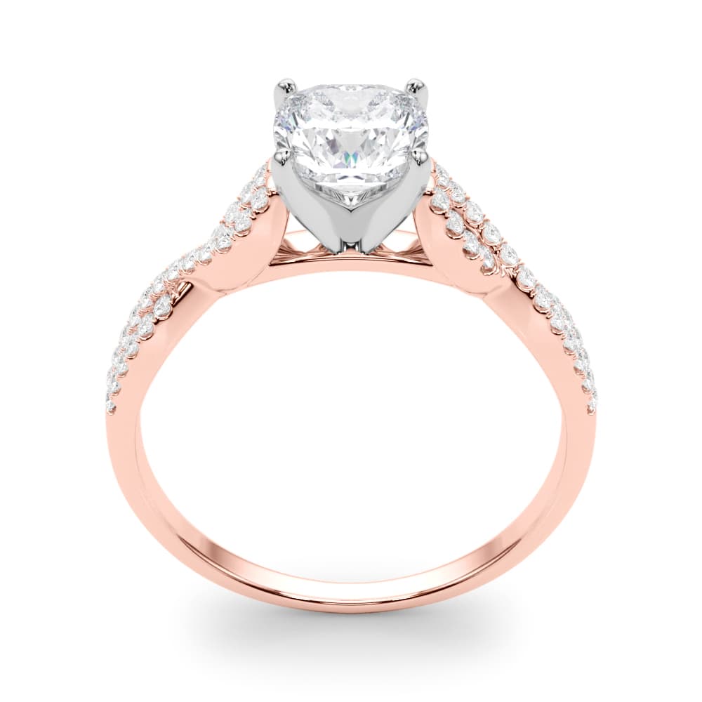 Infinity Engagement Ring, style 84274, Top view in rose gold