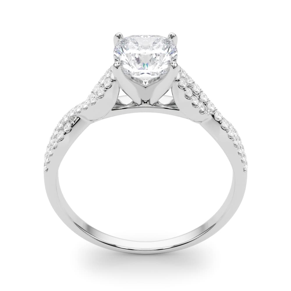 Infinity Engagement Ring, style 84274, Top view in white gold or platinum
