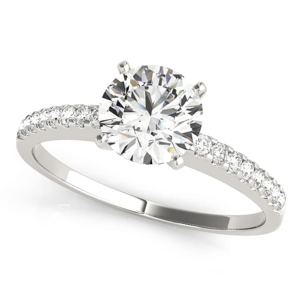 Single Row Prong Set Engagement Ring — style 84275 in 10k White Gold