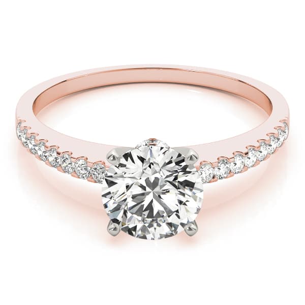 Single Row Prong Set Engagement Ring, style 84275, On hand view in rose gold