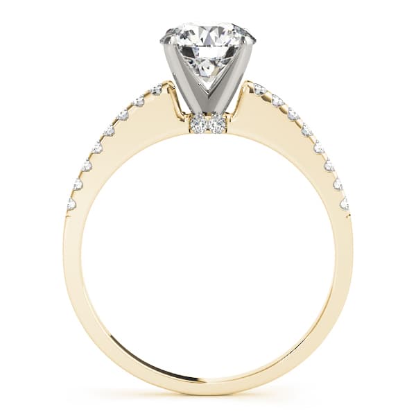 Single Row Prong Set Engagement Ring, style 84275, Side view in yellow gold
