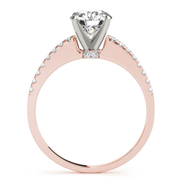 Single Row Prong Set Engagement Ring, style 84275, Side view in rose gold