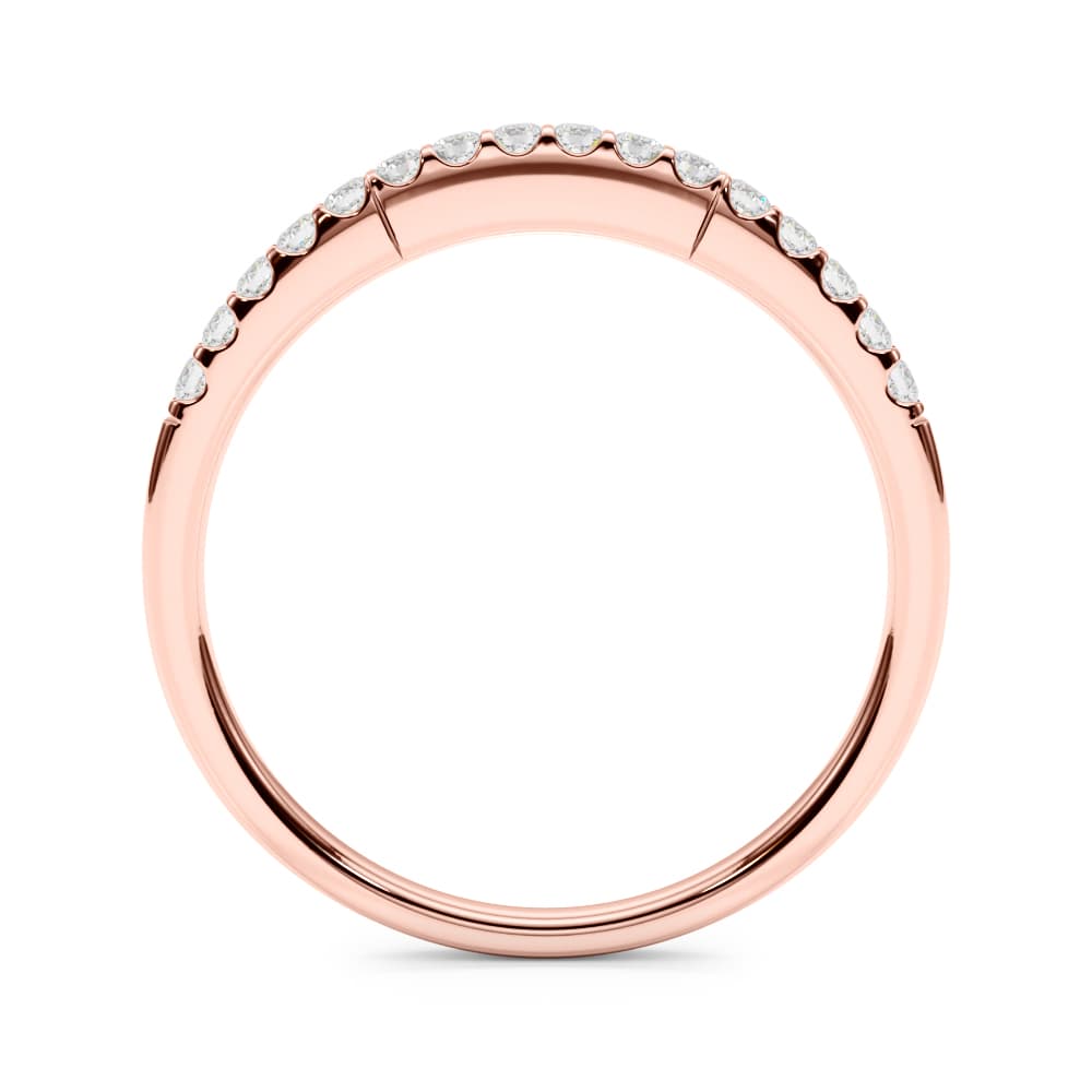 Straight Diamond Shared Prong Wedding Band (0.16 ct. tw.), Side view in rose gold