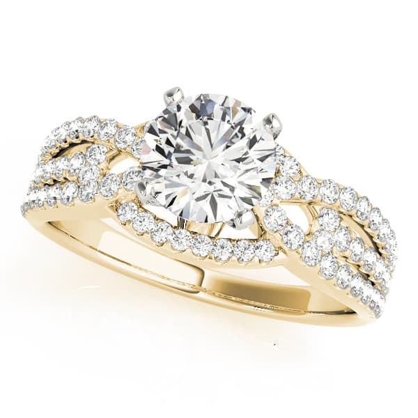 Multi-Row Engagement Ring, style 84278, Front view in yellow gold