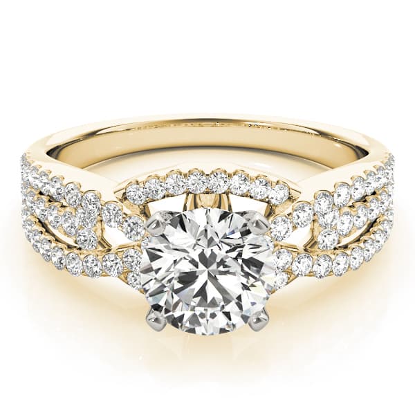 Multi-Row Engagement Ring, style 84278, On hand view in yellow gold