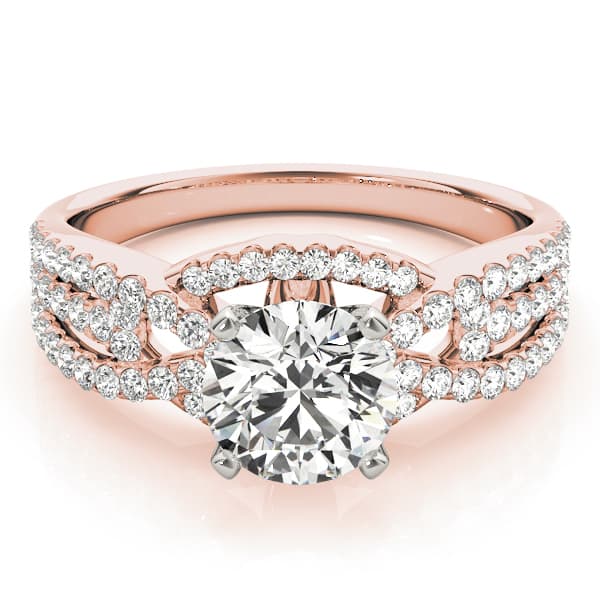 Multi-Row Engagement Ring, style 84278, On hand view in rose gold
