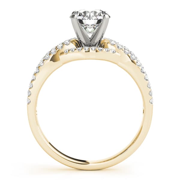 Multi-Row Engagement Ring, style 84278, Side view in yellow gold
