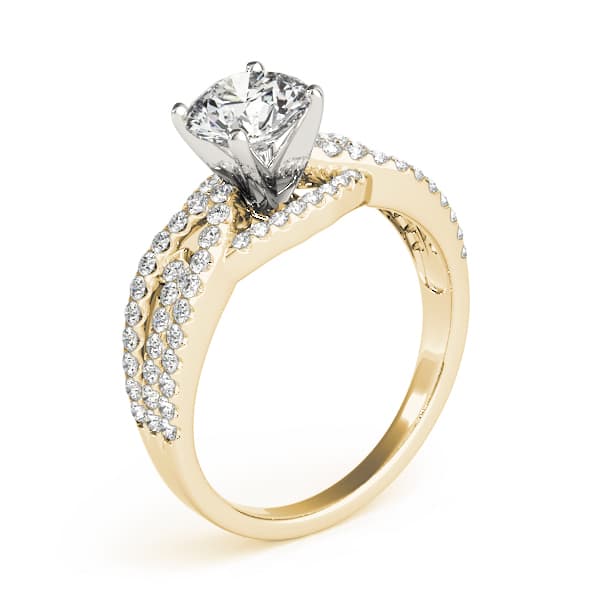 Multi-Row Engagement Ring, style 84278, Top view in yellow gold