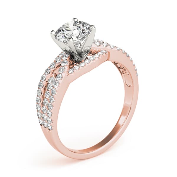 Multi-Row Engagement Ring, style 84278, Top view in rose gold