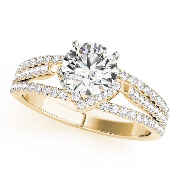 Multi-Row Engagement Ring, style 84279, Front view in yellow gold