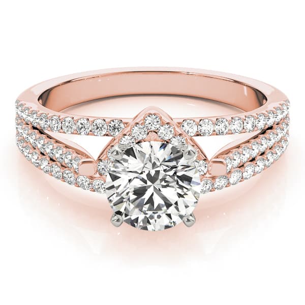 Multi-Row Engagement Ring, style 84279, On hand view in rose gold