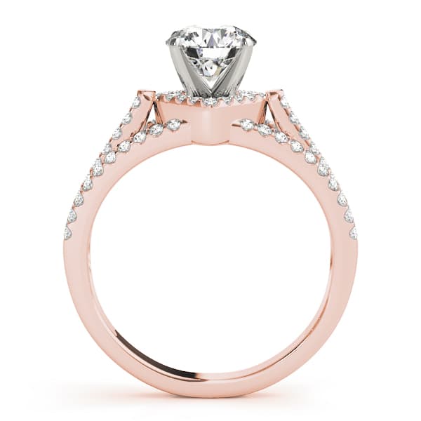 Multi-Row Engagement Ring, style 84279, Side view in rose gold