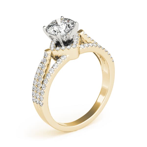 Multi-Row Engagement Ring, style 84279, Top view in yellow gold