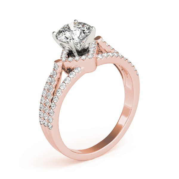 Multi-Row Engagement Ring, style 84279, Top view in rose gold