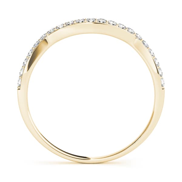 Prong Set Curved Wedding Band (1/8 ct. tw.), Side view in yellow gold
