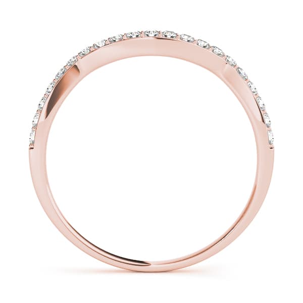 Prong Set Curved Wedding Band (1/8 ct. tw.), Side view in rose gold