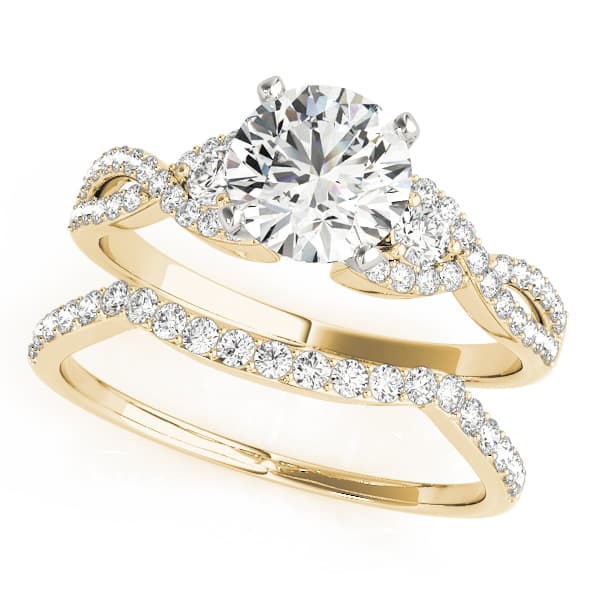 Bypass Multi-Row Twisted Engagement Ring, style 84280, On hand view in yellow gold