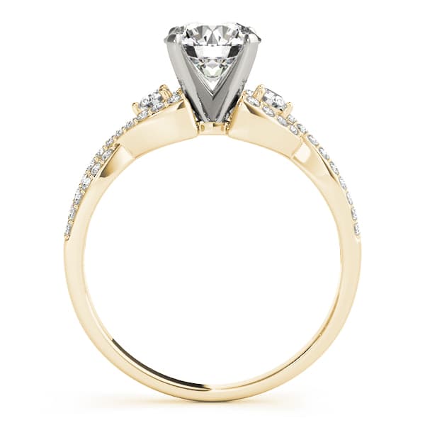 Bypass Multi-Row Twisted Engagement Ring, style 84280, Side view in yellow gold