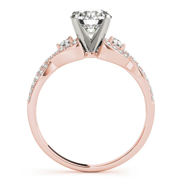 Bypass Multi-Row Twisted Engagement Ring, style 84280, Side view in rose gold