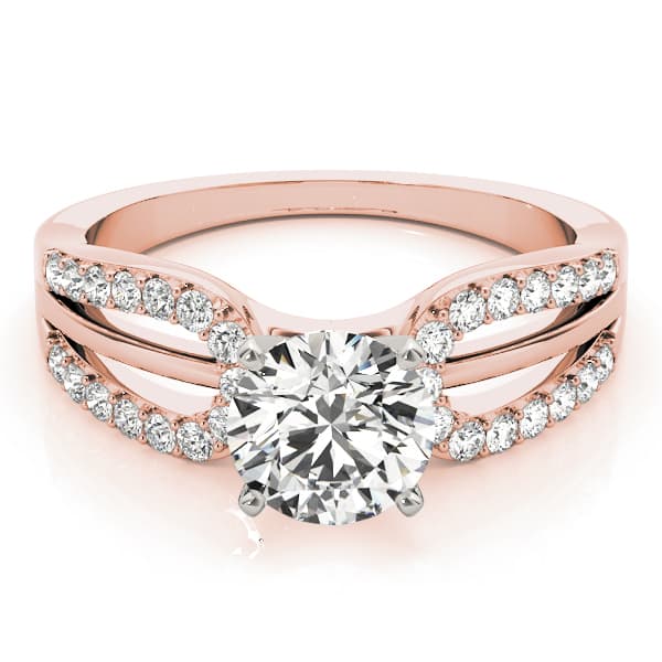 Multi-Row Split Shank Engagement Ring, style 84283, On hand view in rose gold