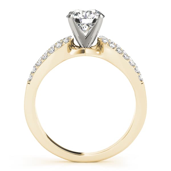 Multi-Row Split Shank Engagement Ring, style 84283, Side view in yellow gold