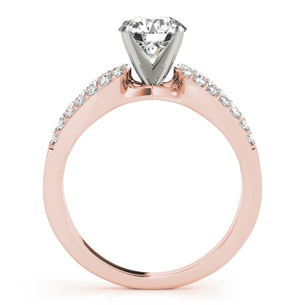 Multi-Row Split Shank Engagement Ring, style 84283, Side view in rose gold