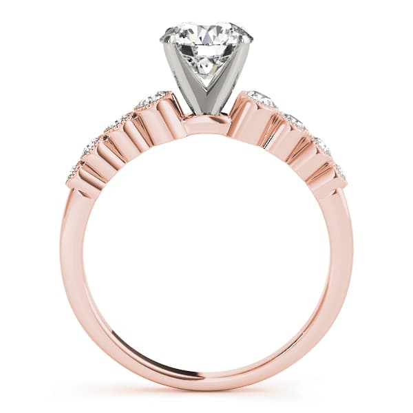 Vintage-Inspired Bezel Set Engagement Ring, style 84284, Side view in rose gold