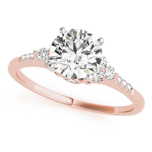 Cluster Side Engagement Ring, style 84285, Front view in rose gold