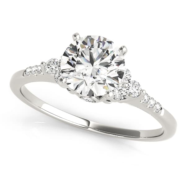 Cluster Side Engagement Ring — style 84285 in 10k White Gold