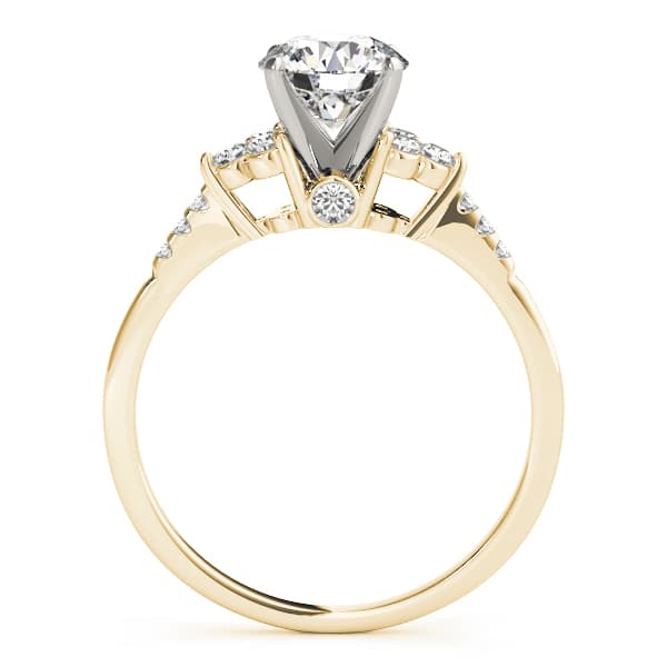 Cluster Side Engagement Ring, style 84285, Side view in yellow gold