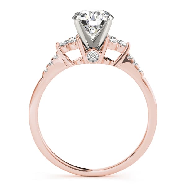 Cluster Side Engagement Ring, style 84285, Side view in rose gold