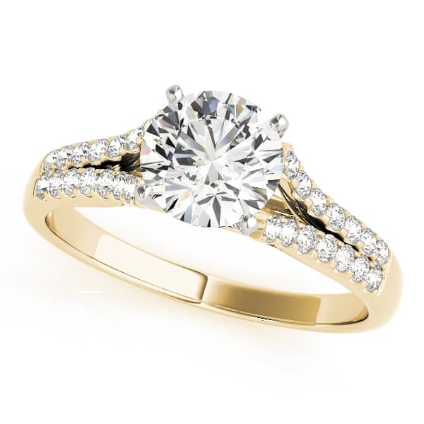 Split Shank Engagement Ring, style 84286, Front view in yellow gold