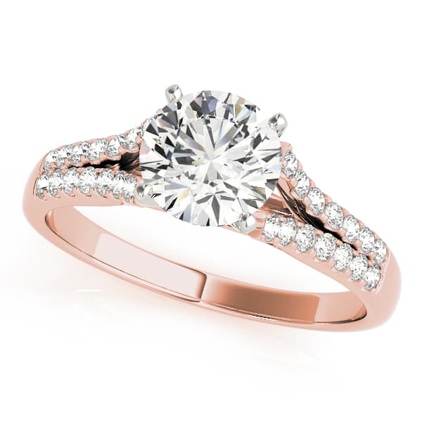 Split Shank Engagement Ring, style 84286, Front view in rose gold