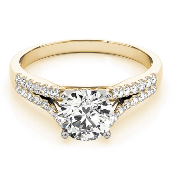Split Shank Engagement Ring, style 84286, On hand view in yellow gold