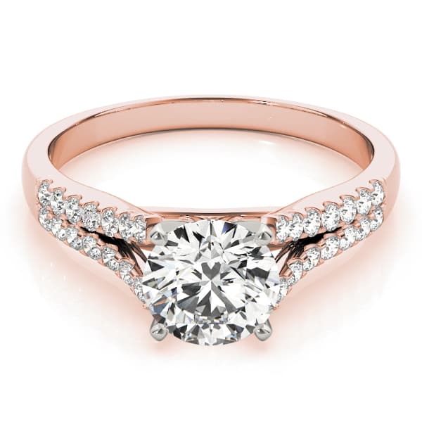 Split Shank Engagement Ring, style 84286, On hand view in rose gold