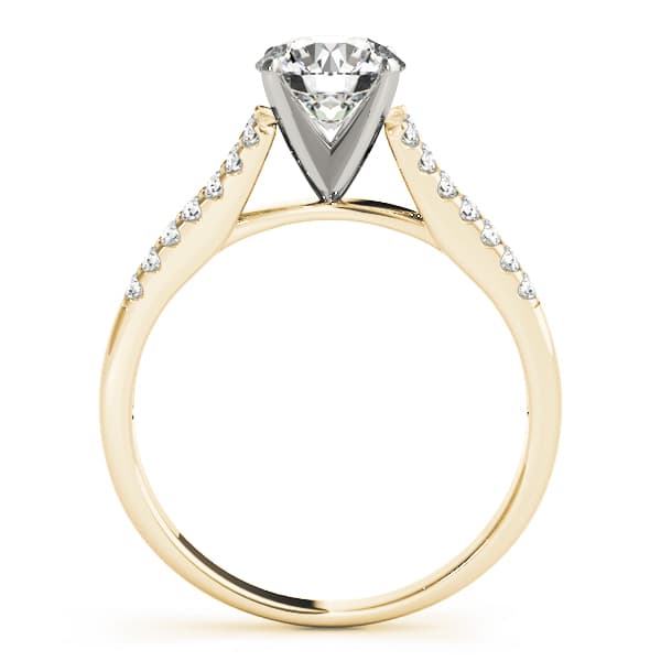 Split Shank Engagement Ring, style 84286, Side view in yellow gold