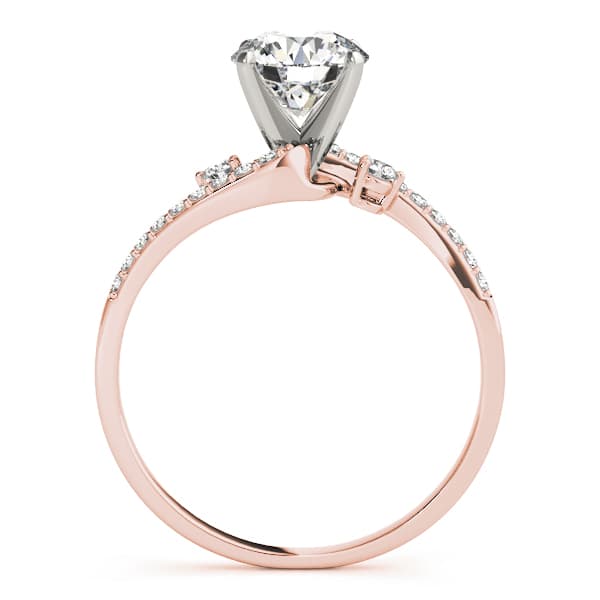 Bypass Single Row Engagement Ring, style 84287, Side view in rose gold