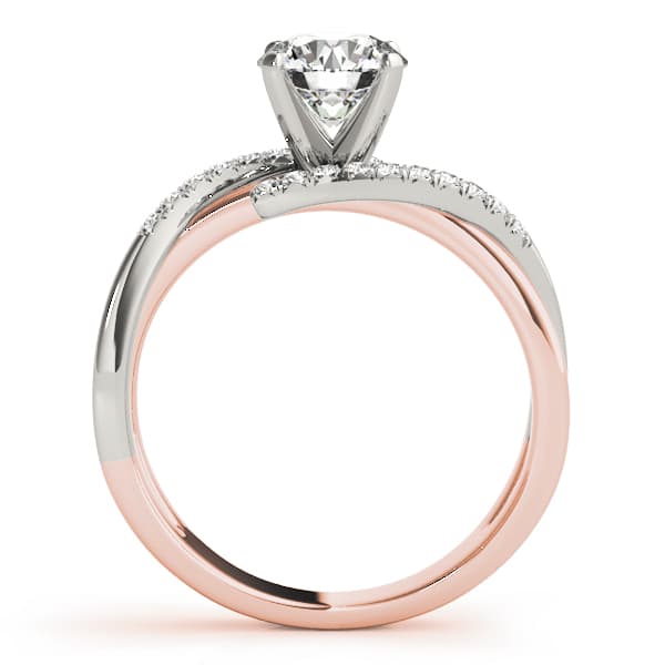 Bypass Twisted Engagement Ring, style 84291, Side view in rose gold