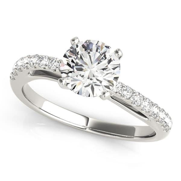 Single Row Prong Engagement Ring — style 84294 in 10k White Gold