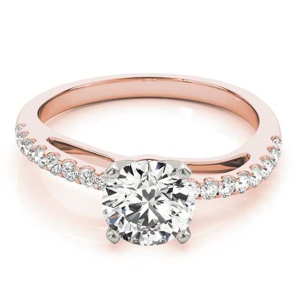 Single Row Prong Engagement Ring, style 84294, On hand view in rose gold