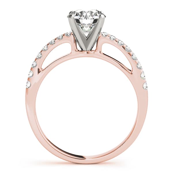 Single Row Prong Engagement Ring, style 84294, Side view in rose gold