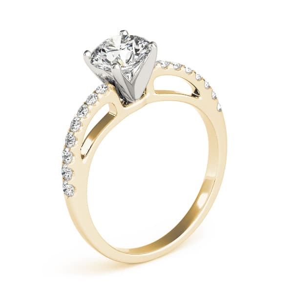 Single Row Prong Engagement Ring, style 84294, Top view in yellow gold