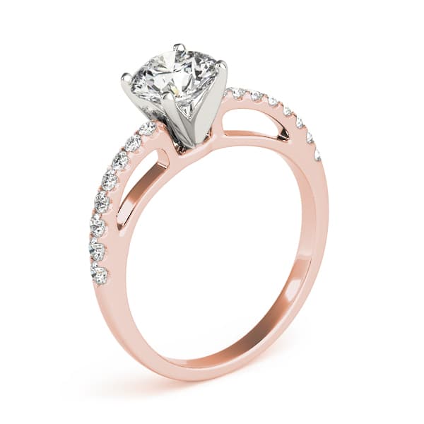 Single Row Prong Engagement Ring, style 84294, Top view in rose gold