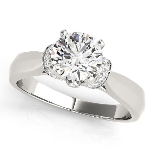 Accented Solitaire Engagement Ring — style 84295 in 10k White Gold